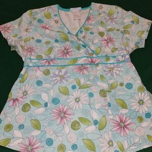 SB Scrubs Pastel Floral Women's Top